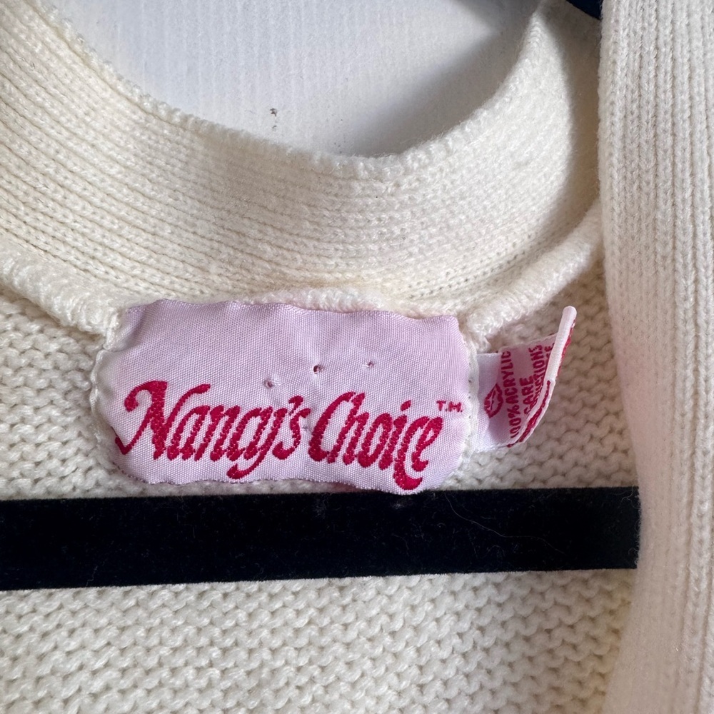 Vintage 90s Nancy’s Choice Cream Knit Sweater Vest - Picture 4 of 4